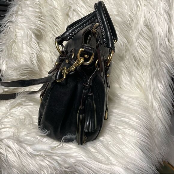 Dooney and Bourke Florentine Black Leather Satchel Handbag - Picture 3 of 14